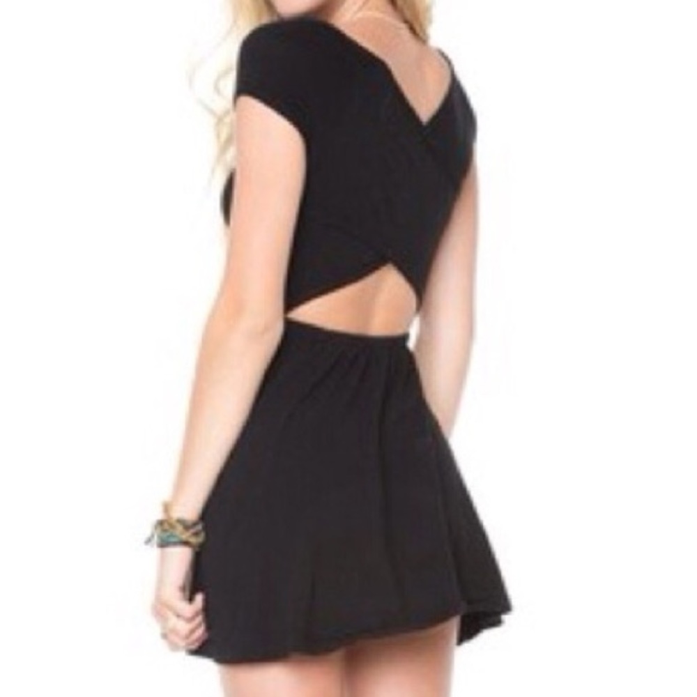 Brandy Melville Black Criss Cross Back Dress